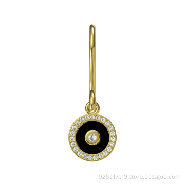 Wholesales customized 925 sterling silver jewelry earrings with ceramic